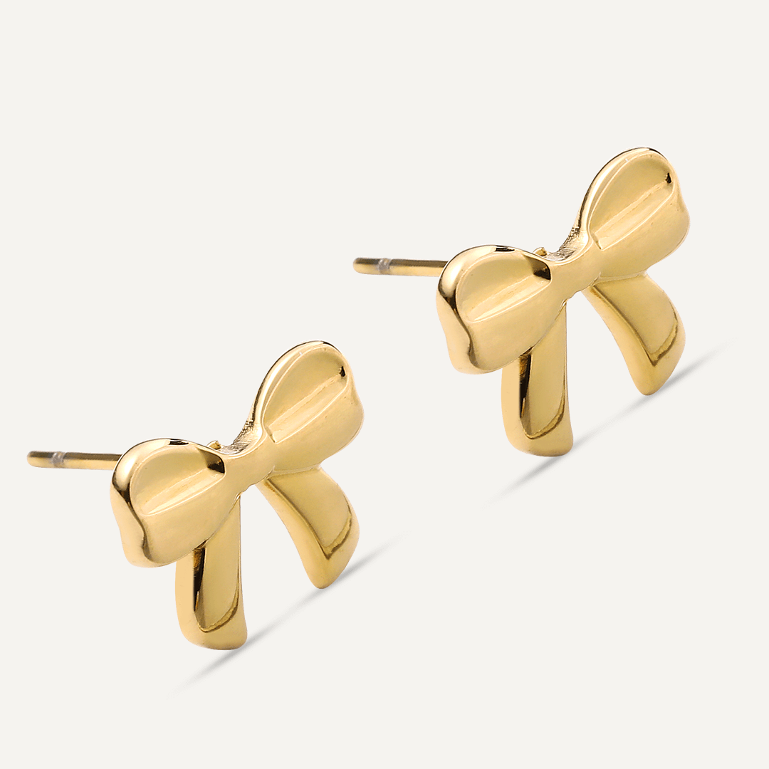 Vibes | Dainty Bow Post Earrings | 18K Gold-Plated