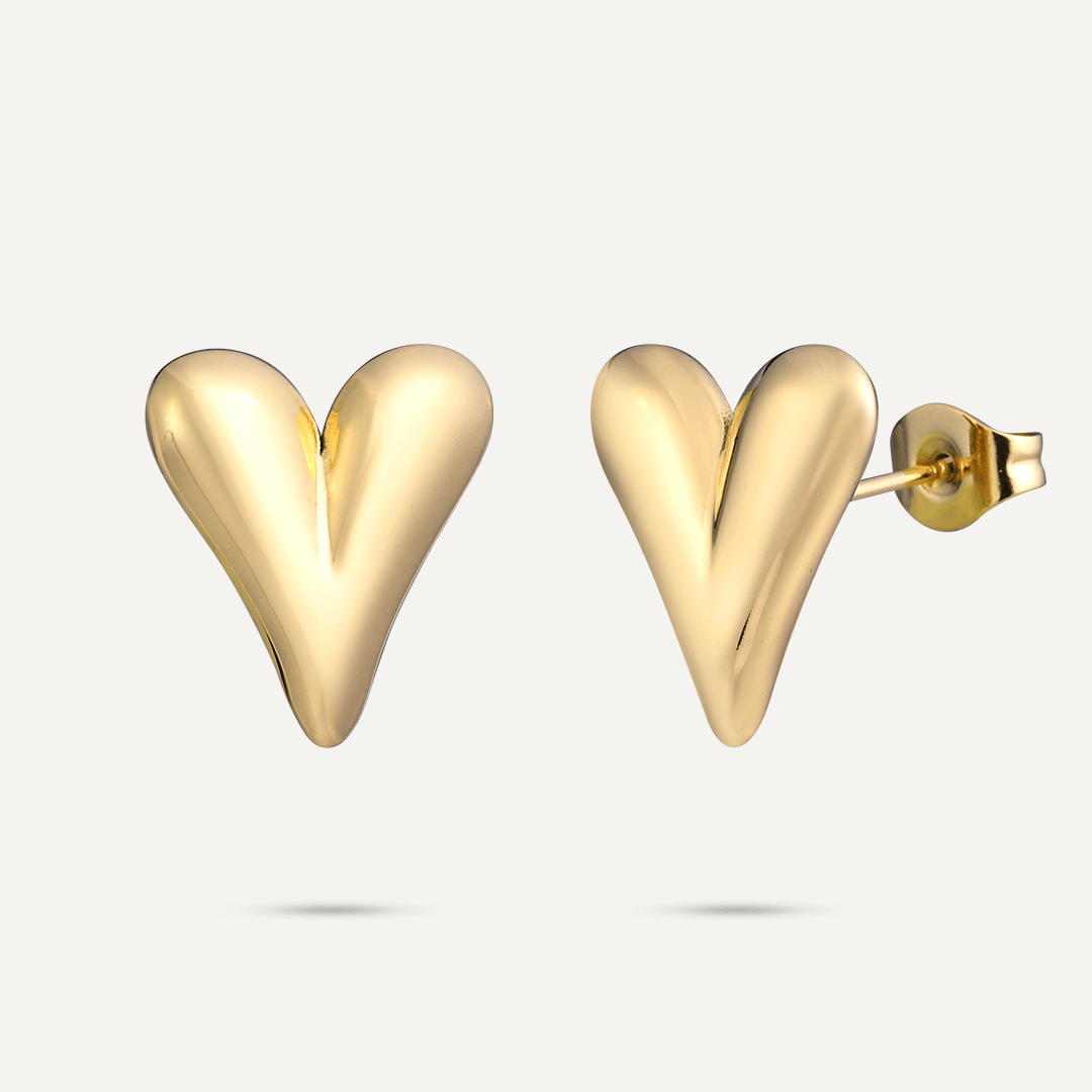 Vibes | Classic Heart Post Earrings | 18K Gold-Plated