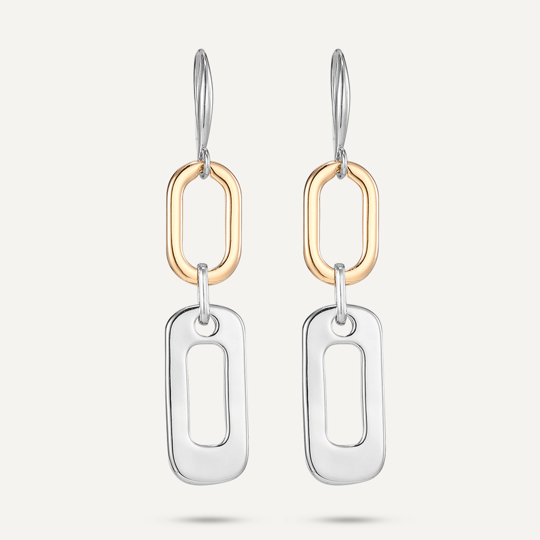 Alesha Hook Contemporary Earrings In Silver & Gold-Tone