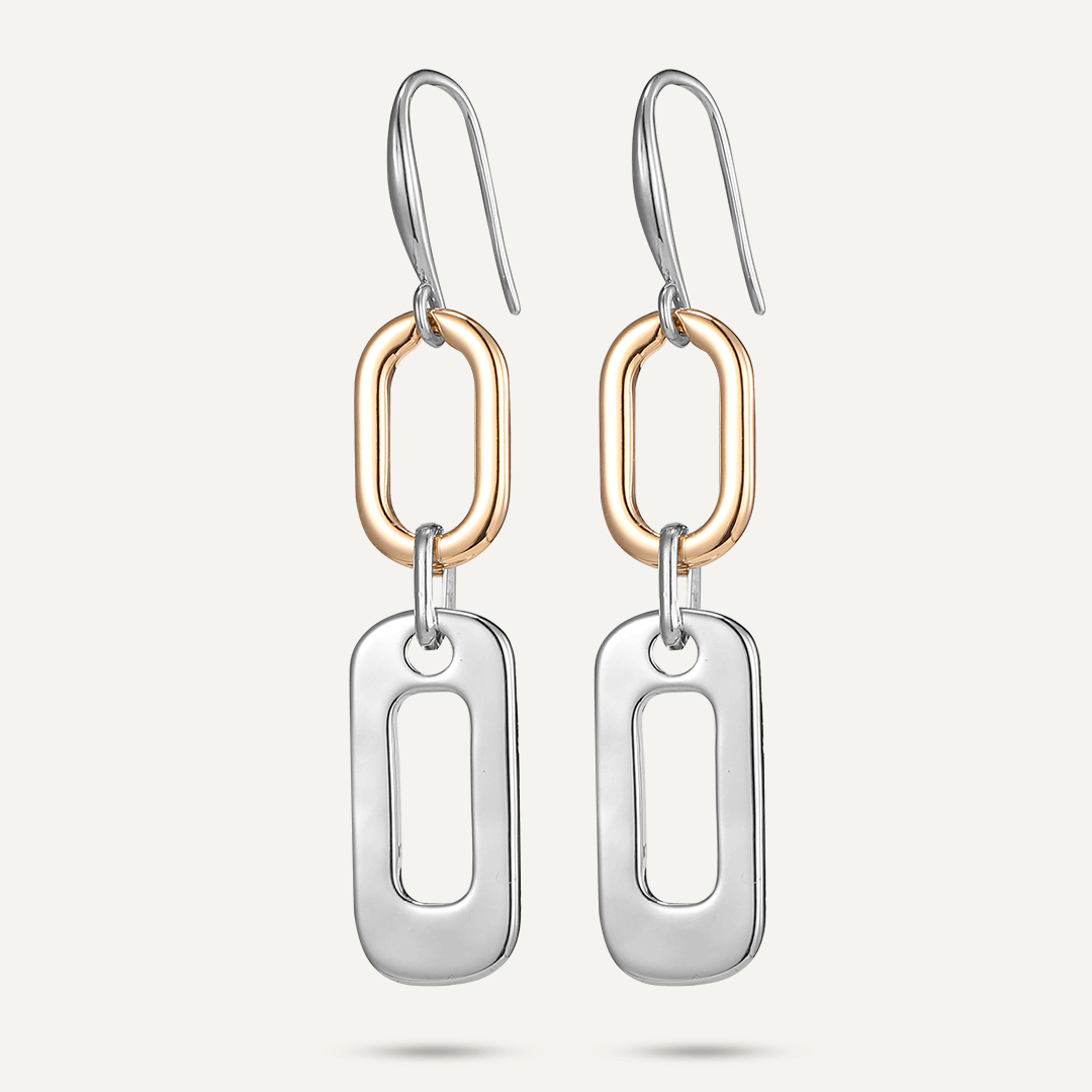 Alesha Hook Contemporary Earrings In Silver & Gold-Tone