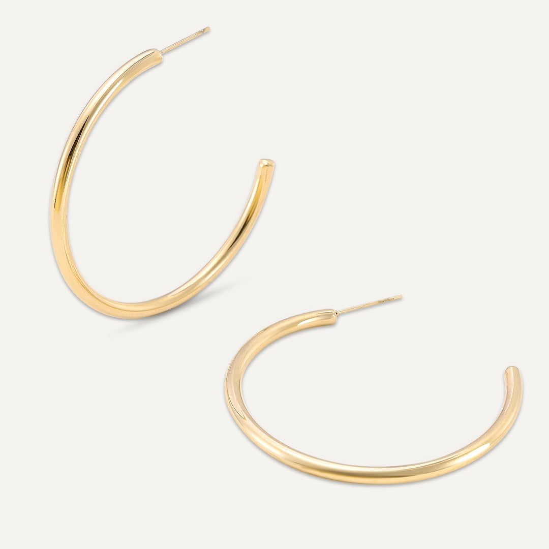 Vibes | Sleek Loop Hoop Earrings | 18K Gold-Plated