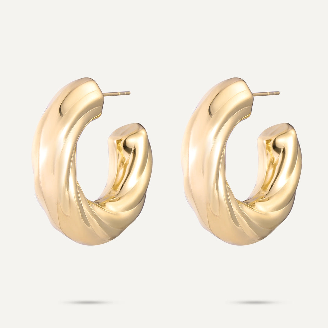 Vibes | Bold Swirl Hoop Earrings | 18K Gold-Plated