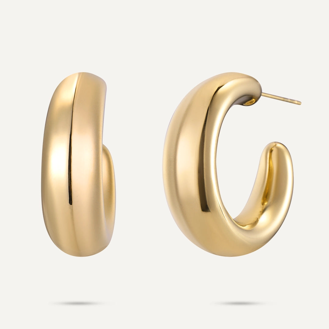 Vibes | Glow Dome Hoop Earrings | 18K Gold-Plated