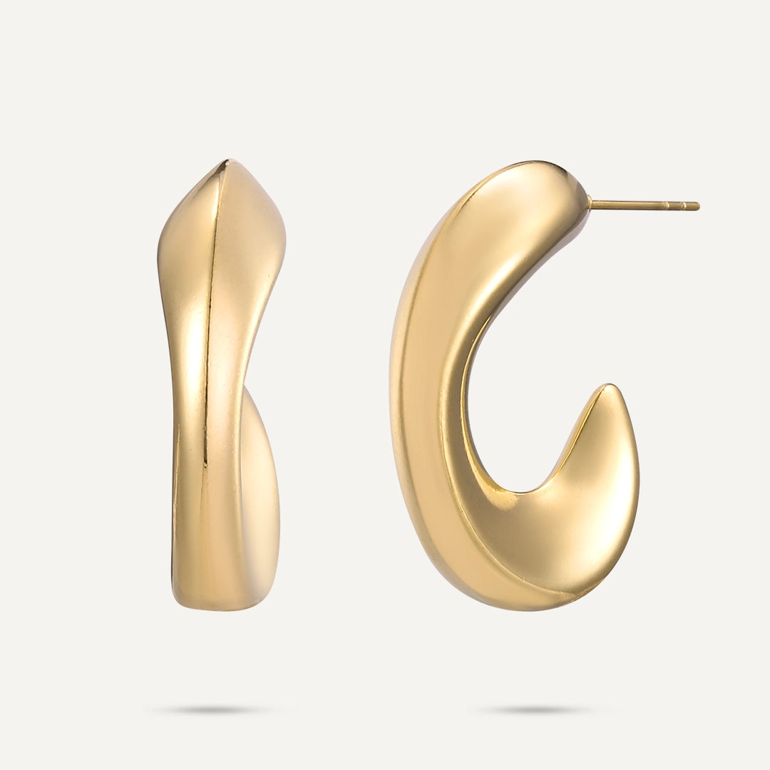 Vibes | Liquid Curl Hoop Earrings | 18K Gold-Plated