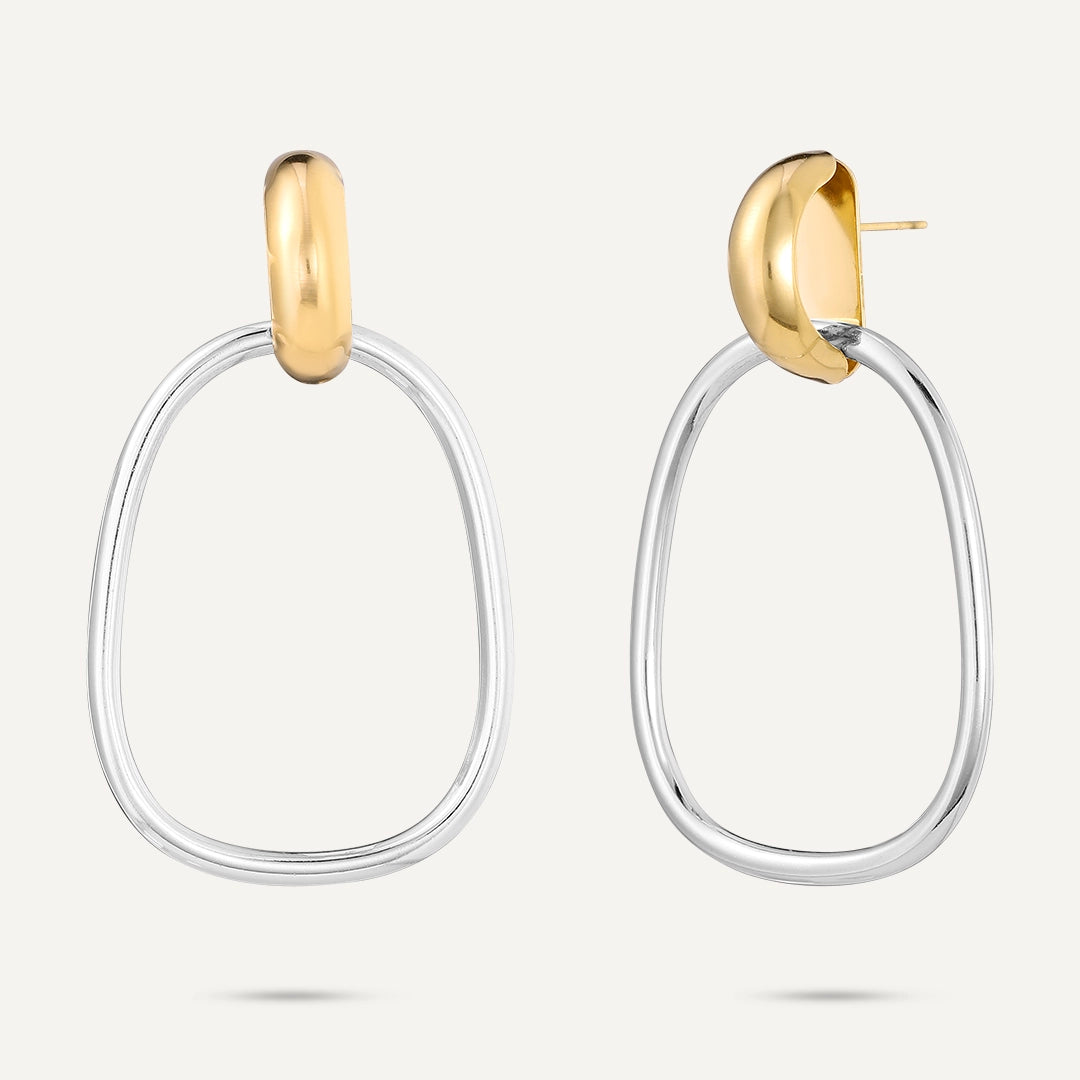 Vibes | Soft Curve Hoop Earrings | 18K Gold & White Gold-Plated