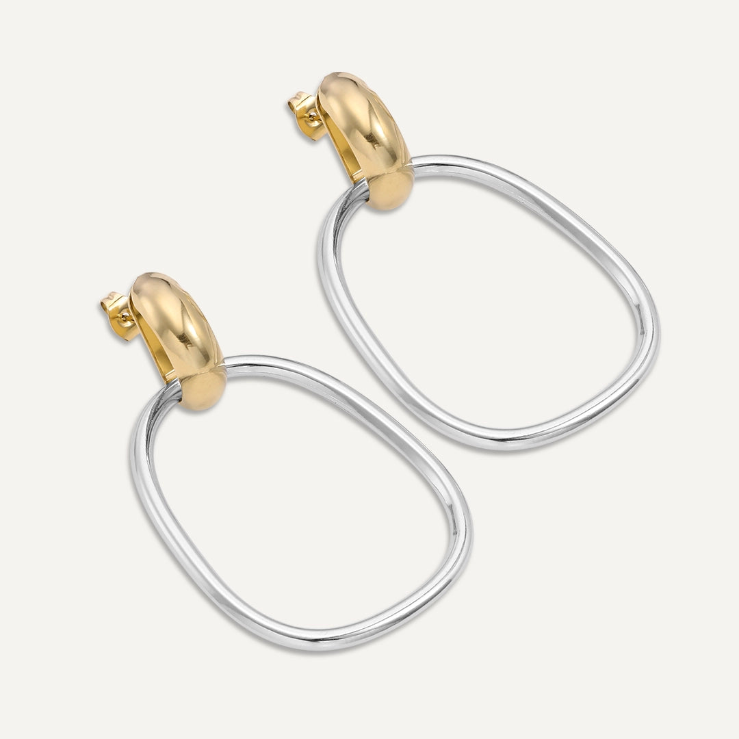 Vibes | Soft Curve Hoop Earrings | 18K Gold & White Gold-Plated