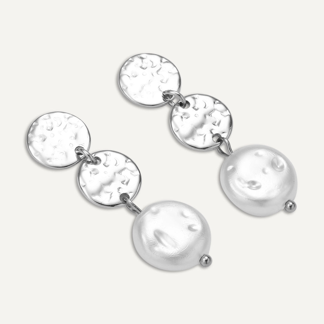 Vibes | Moon Drop Earrings | White Gold-Plated