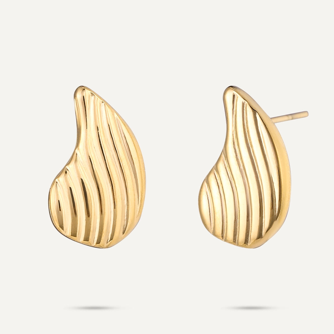 Vibes | Ripple Glow Stud Earrings | 18K Gold-Plated