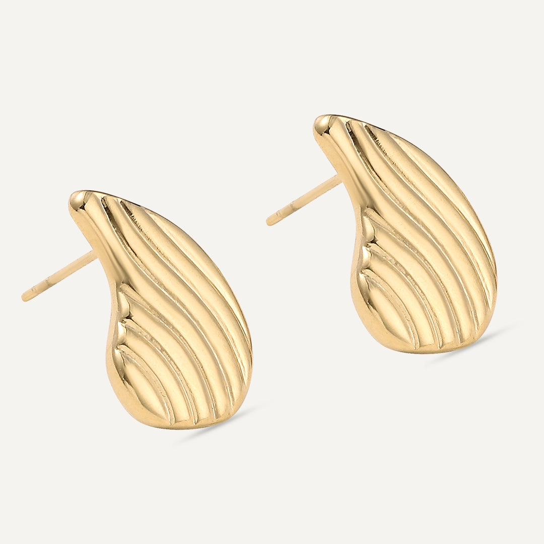 Vibes | Ripple Glow Stud Earrings | 18K Gold-Plated