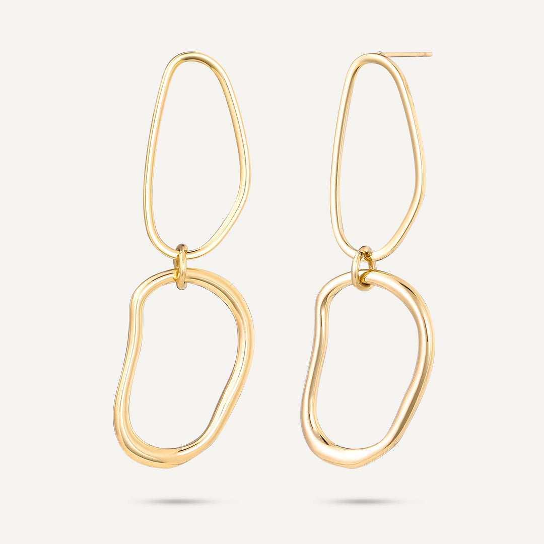 Vibes | Ripple Link Earrings | 18K Gold-Plated