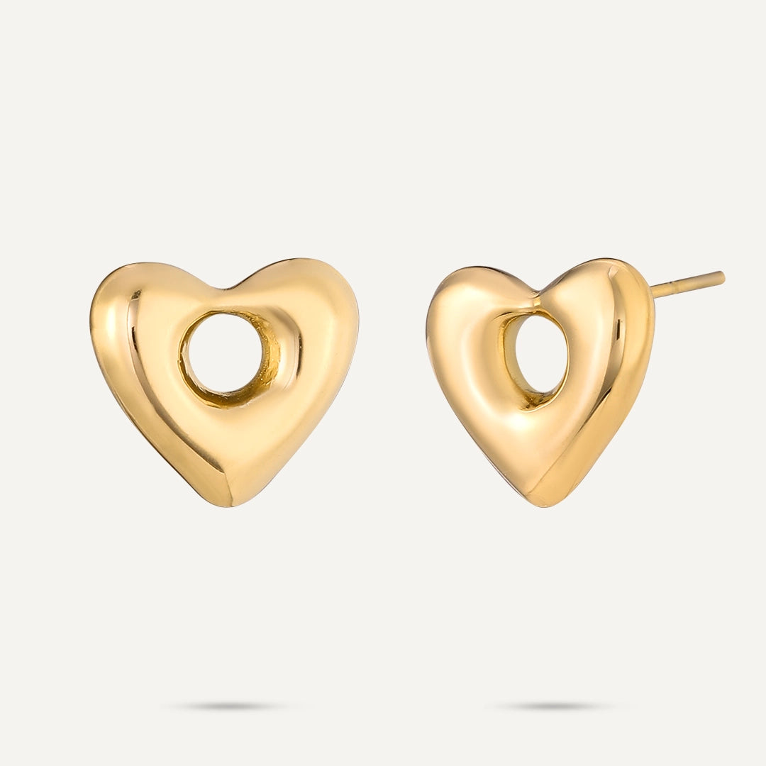 Vibes | Sweetheart Cut-Out Stud Earrings | 18K Gold-Plated