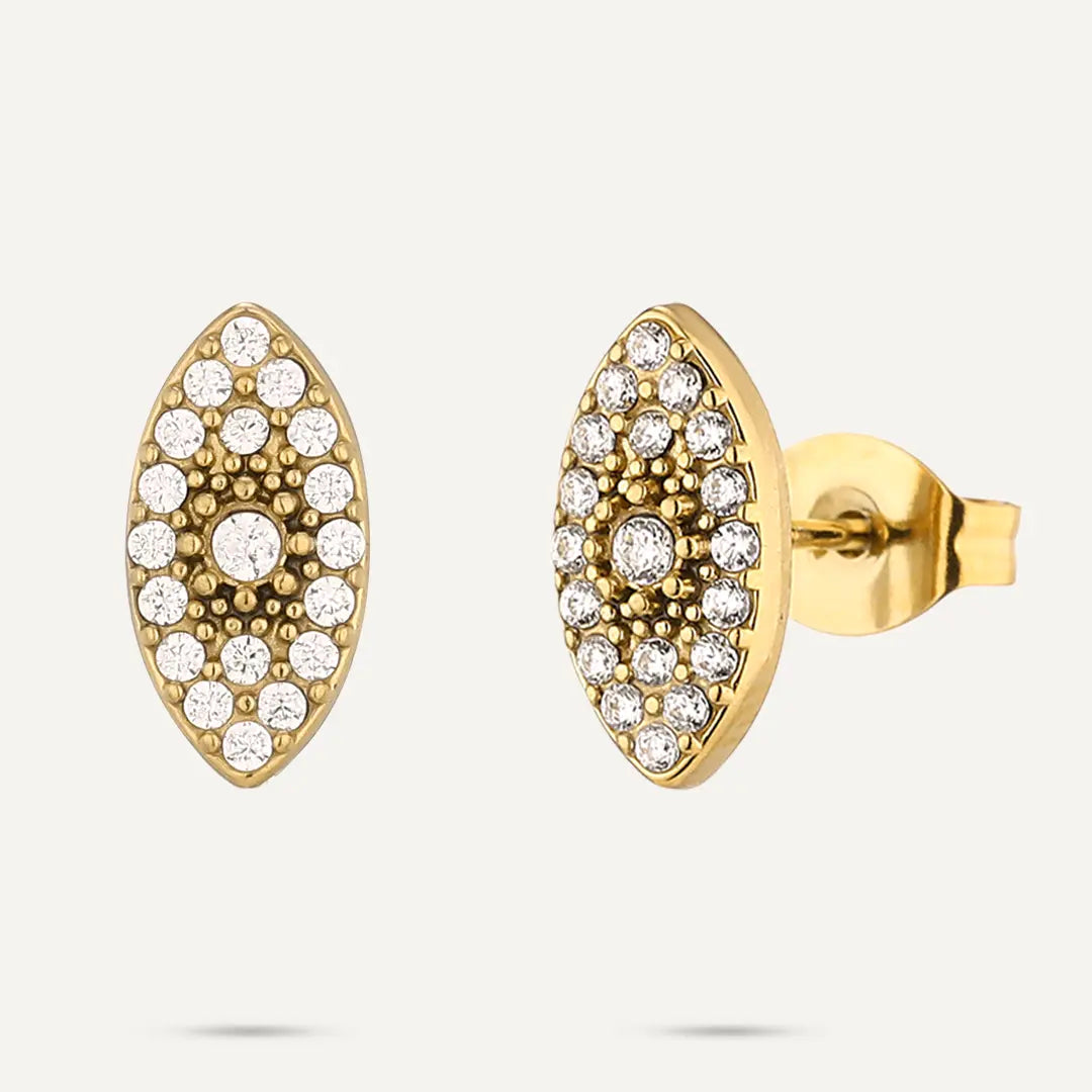 Vibes | Crystal Marquise Stud Earrings | 18K Gold-Plated