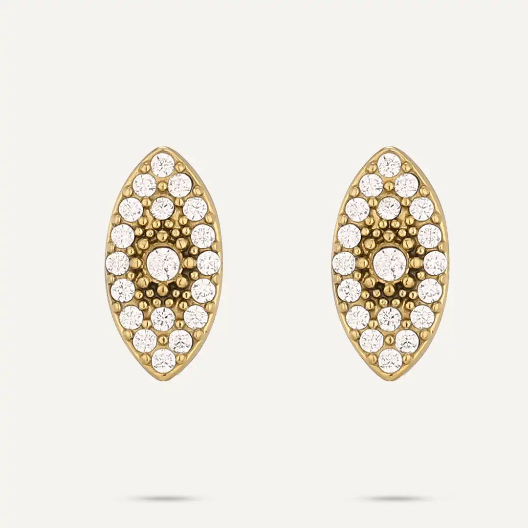 Vibes | Crystal Marquise Stud Earrings | 18K Gold-Plated