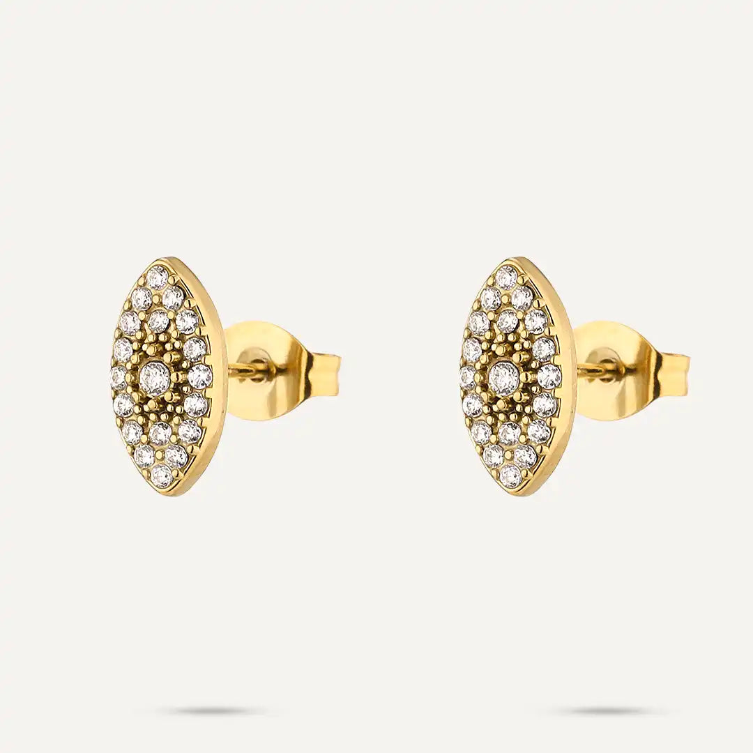 Vibes | Crystal Marquise Stud Earrings | 18K Gold-Plated