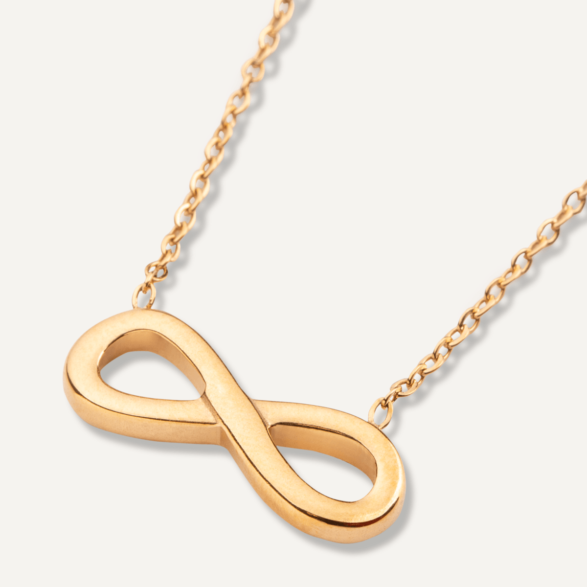 Detailed view of Keira Infinity Symbol Pendant Necklace In Gold