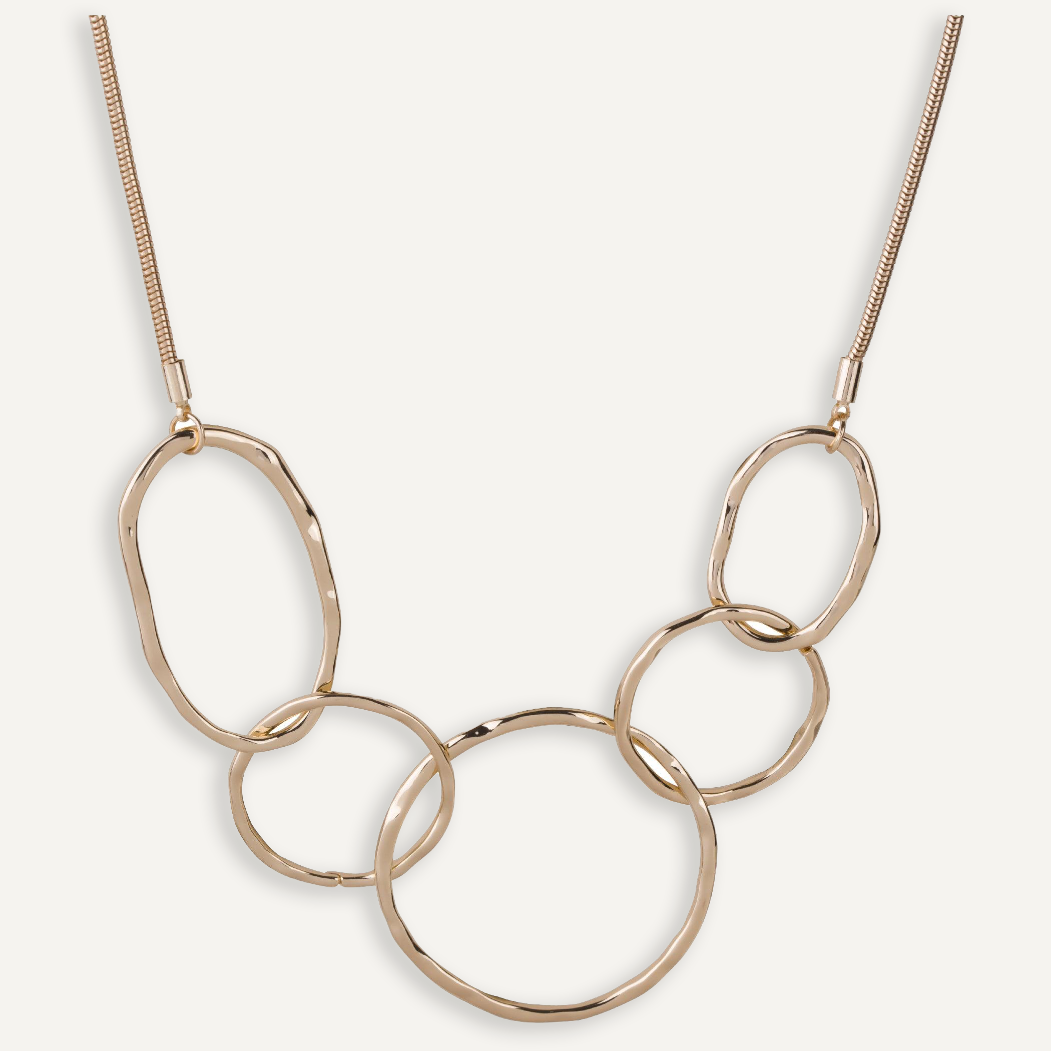 Geo Abstract Interlocking Circles Necklace In Gold - D&X Retail