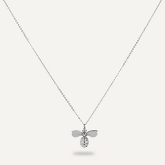 Keira Bee Pendant Necklace in White Gold - D&X Retail