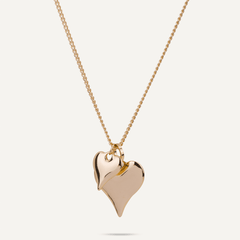 Sweetheart 2 Hearts Pendant Necklace In Gold - D&X Retail