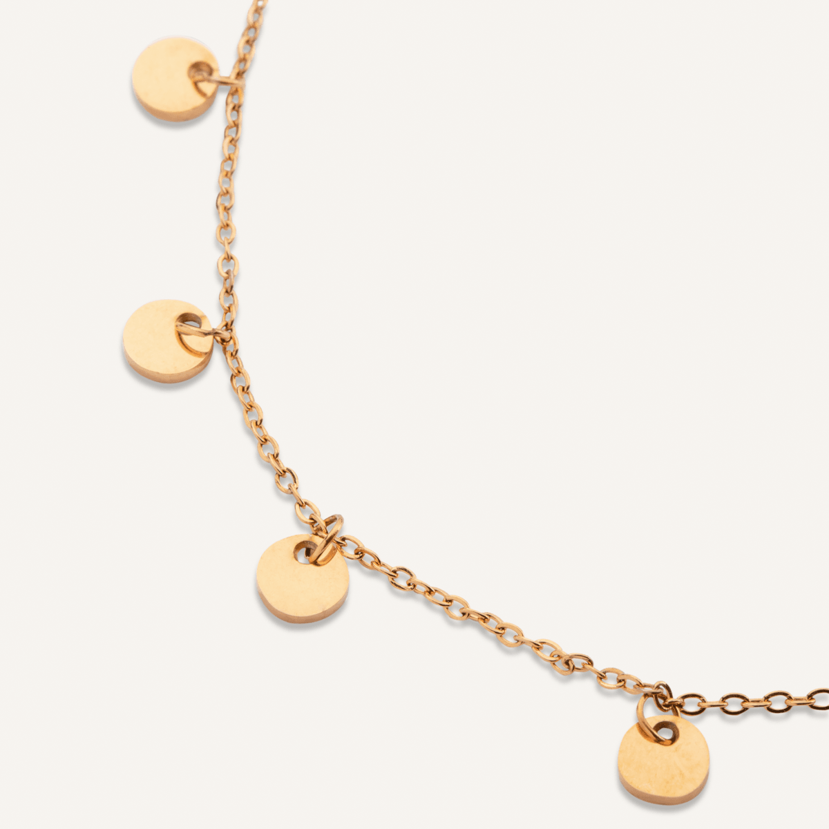 Detailed view of Keira Gold Discs Short Necklace