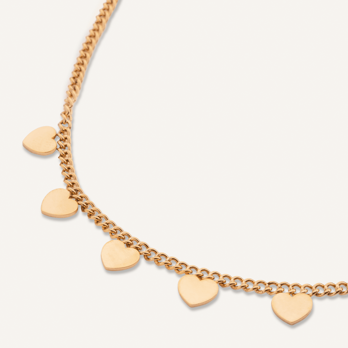 Detailed view of Keira Gold Hearts Short Necklace