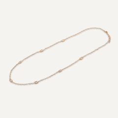Long Clear Crystal Stone Gold Necklace - D&X Retail