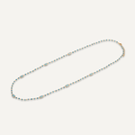 Long Aqua Blue Crystal Stone Gold Necklace - D&X Retail