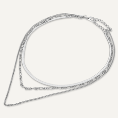 Alesha Multi Chain Short Necklace In Silver - D&X Retail