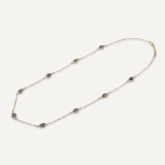 Long Chrysoprase Multi Crystal Gold Necklace - D&X Retail