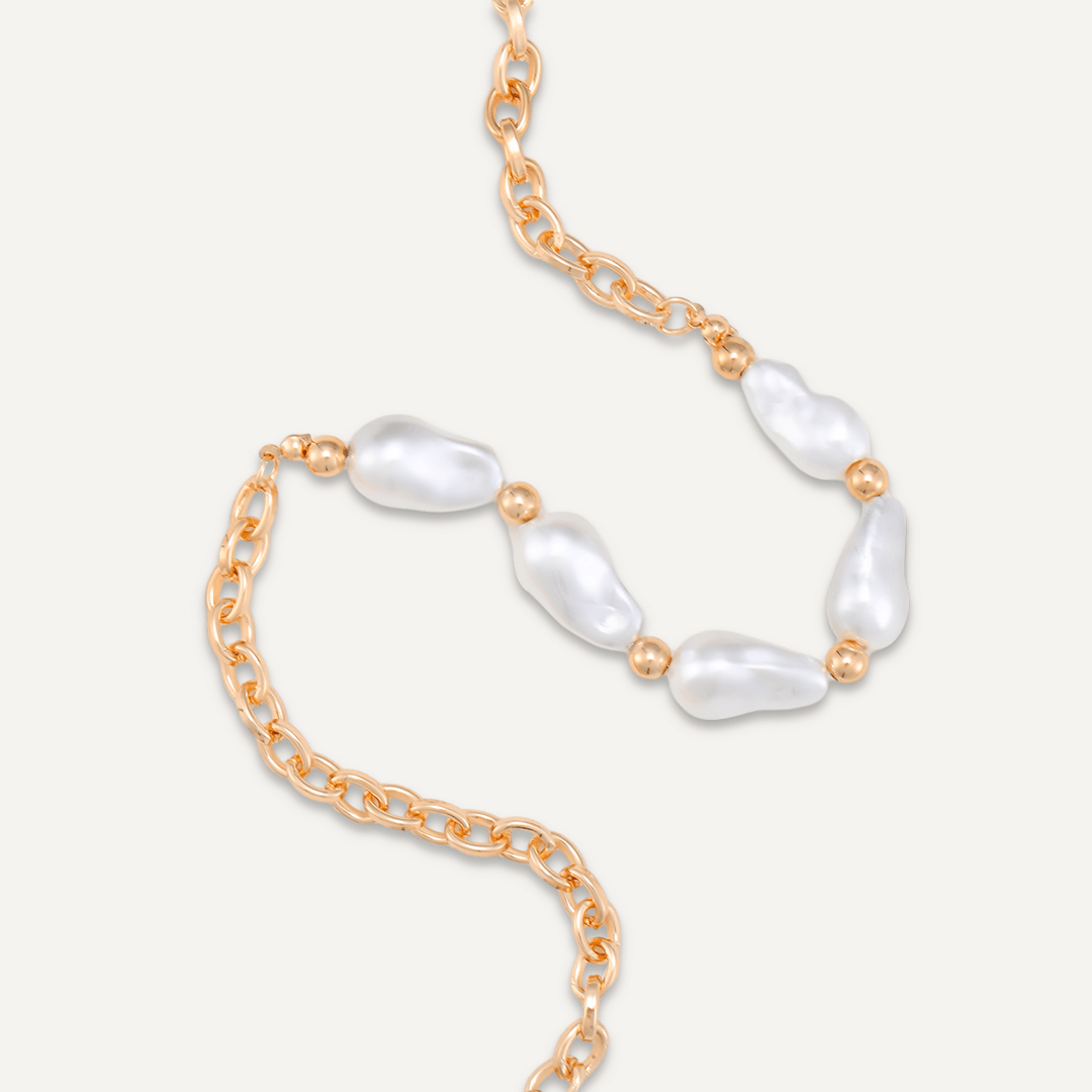 Faux Pearl Short Necklace In Gold-Tone