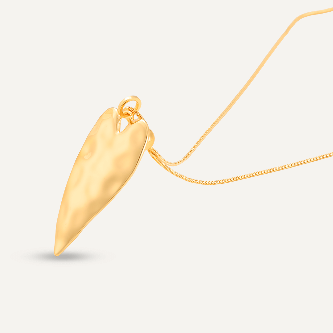 Classic Heart Pendant Long Necklace In Gold-Tone