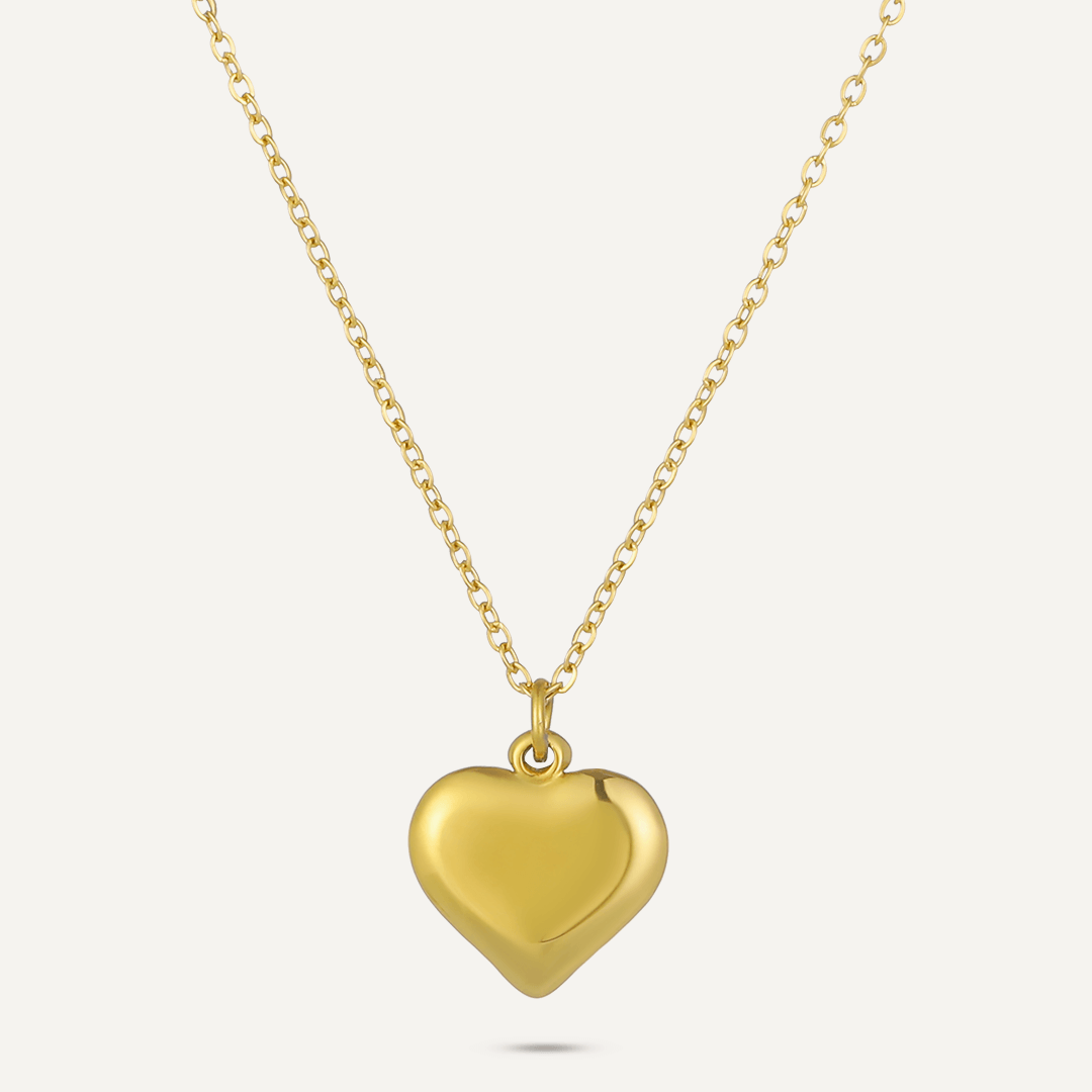 Cute Heart Pendant Necklace In Gold-Tone