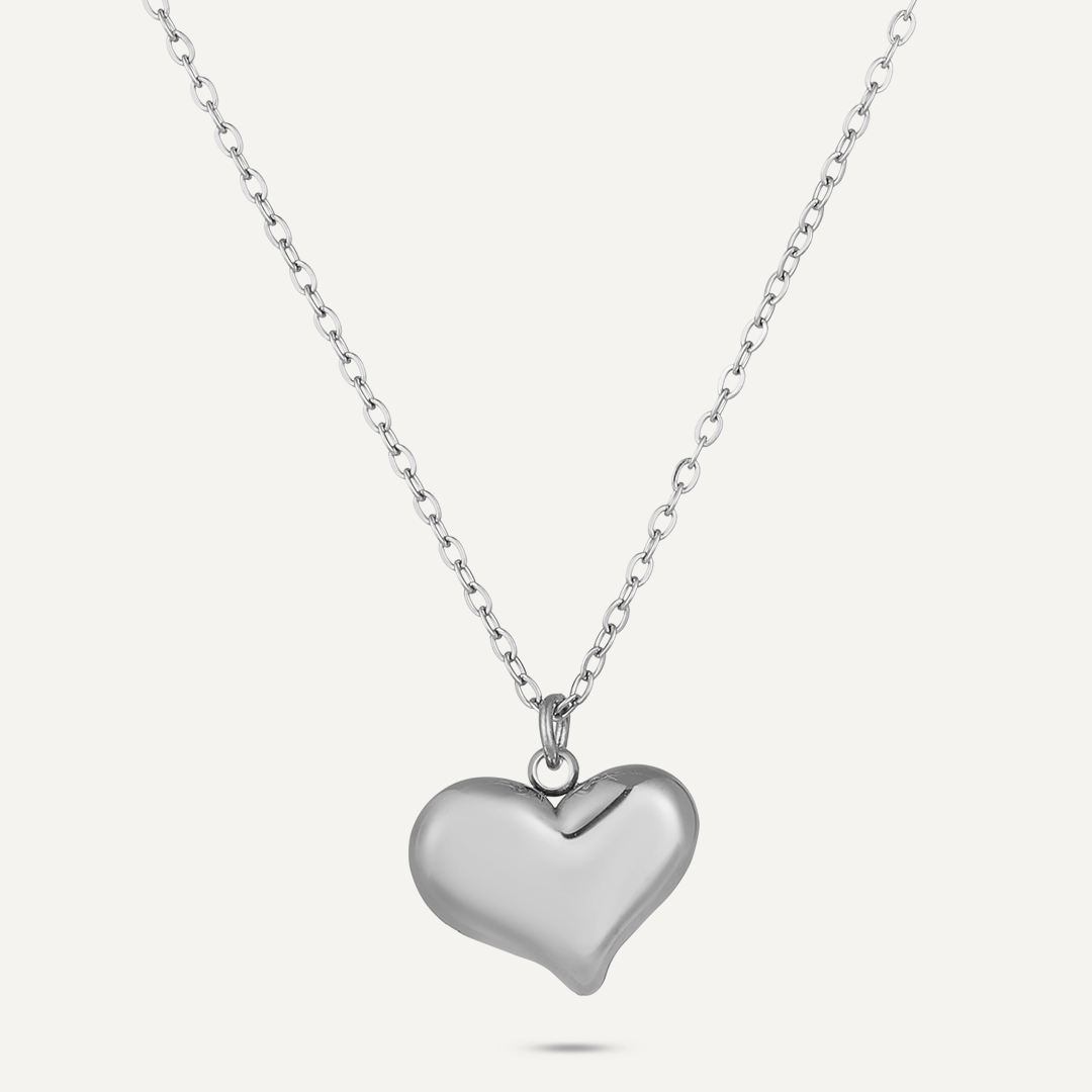 Heart Pendant Necklace In Silver-Tone