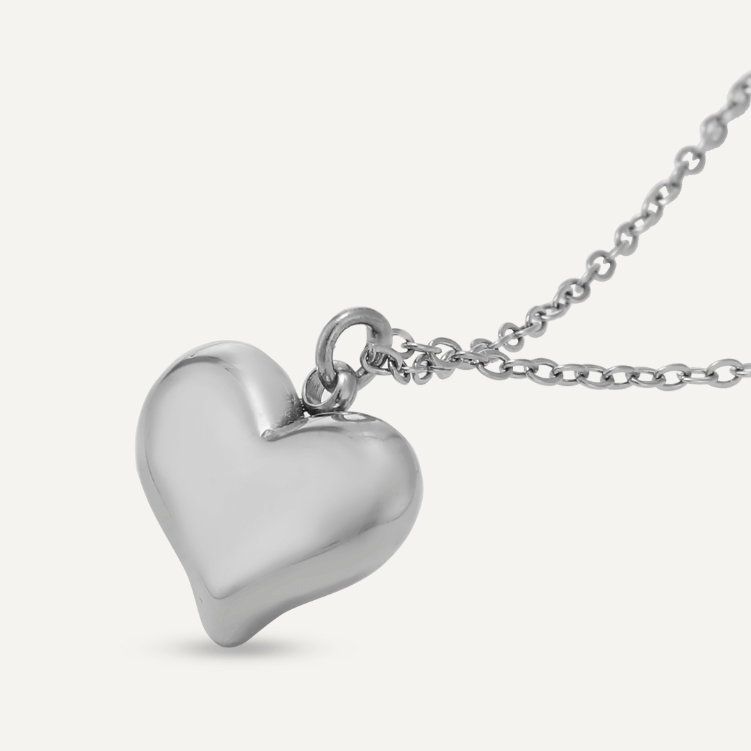 Heart Pendant Necklace In Silver-Tone