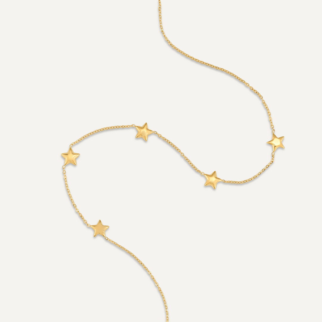 Star Charm Necklace In Gold-Tone