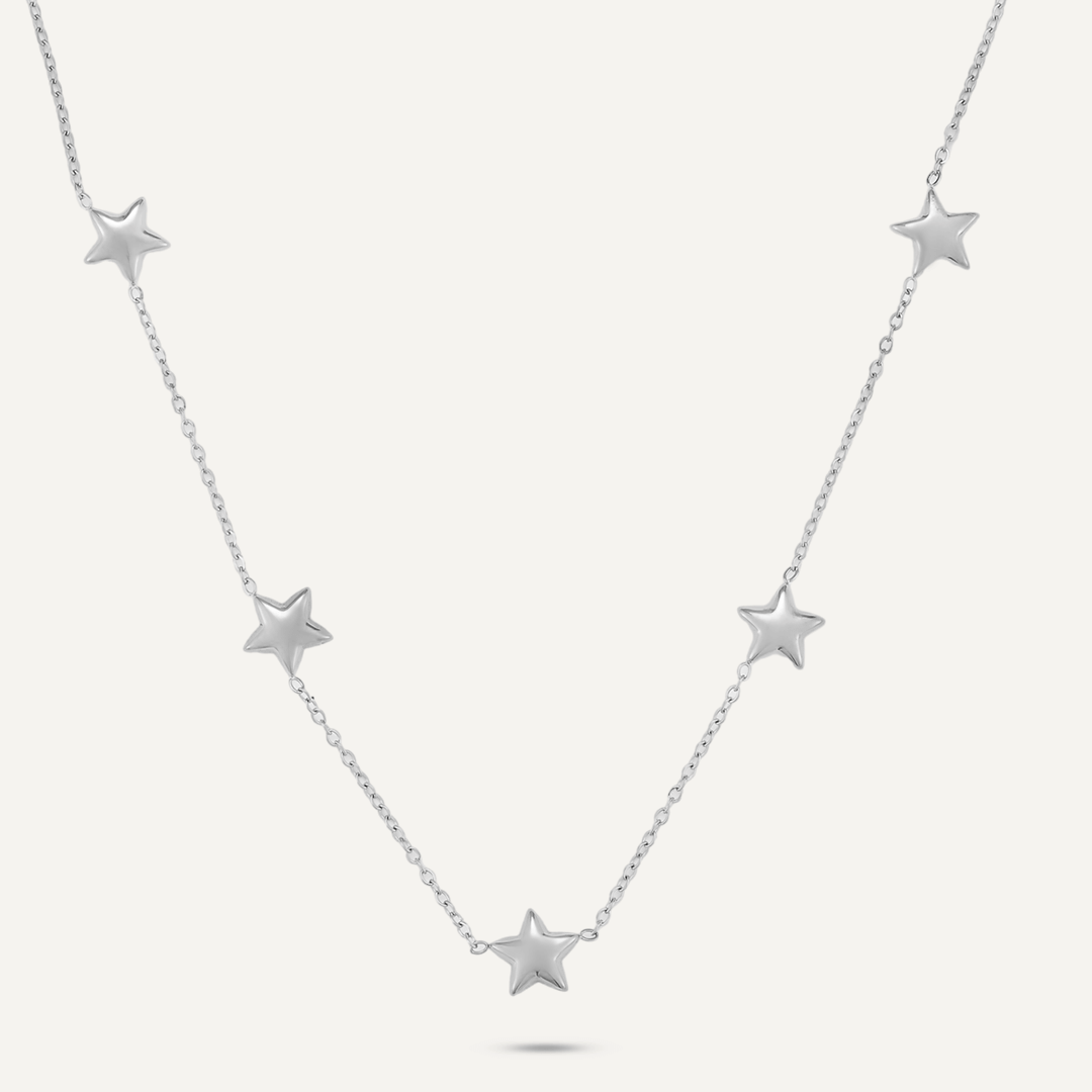 Star Charm Necklace In Silver-Tone