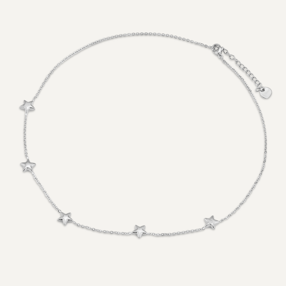 Star Charm Necklace In Silver-Tone