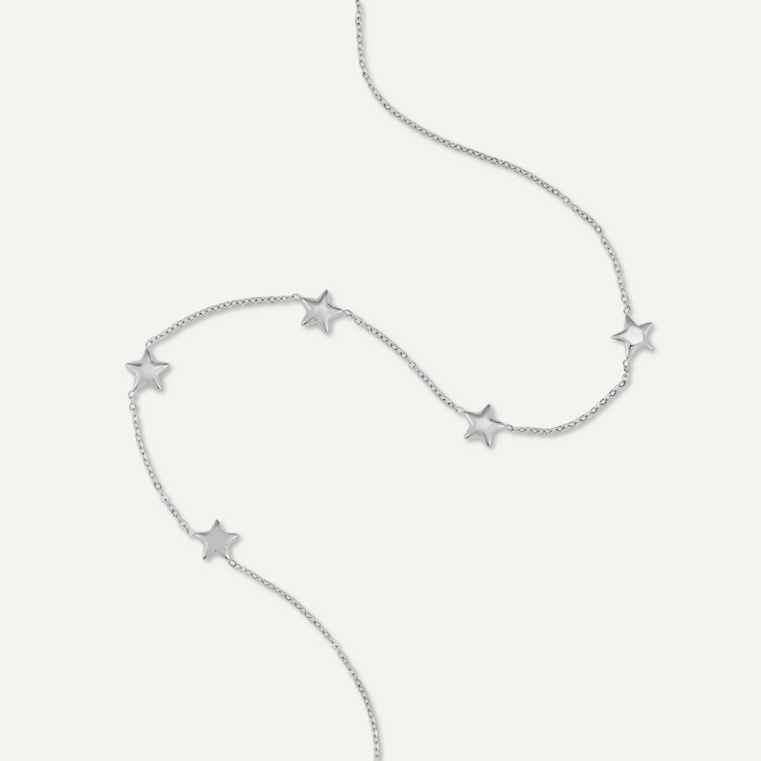 Star Charm Necklace In Silver-Tone