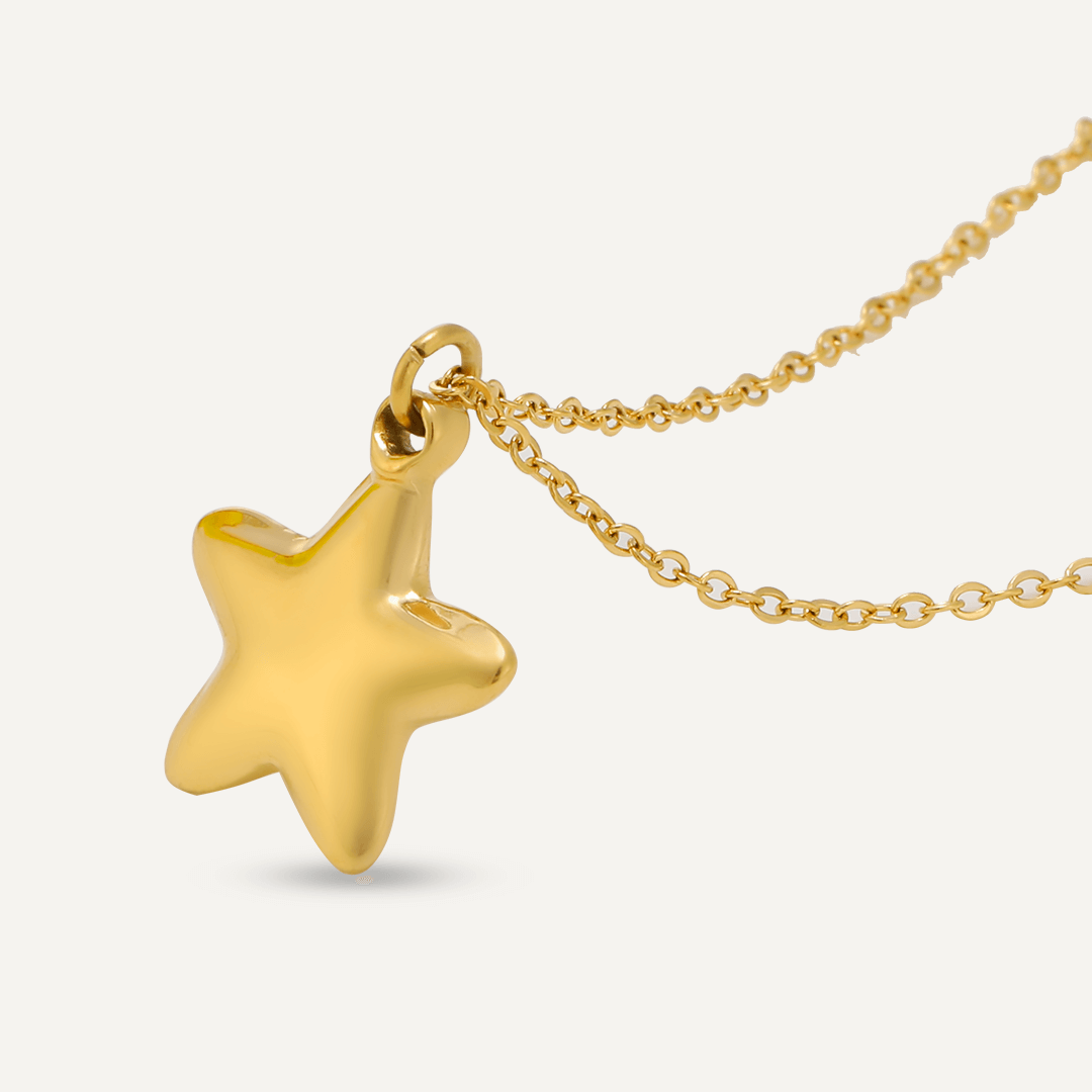 Star Pendant Necklace In Gold-Tone