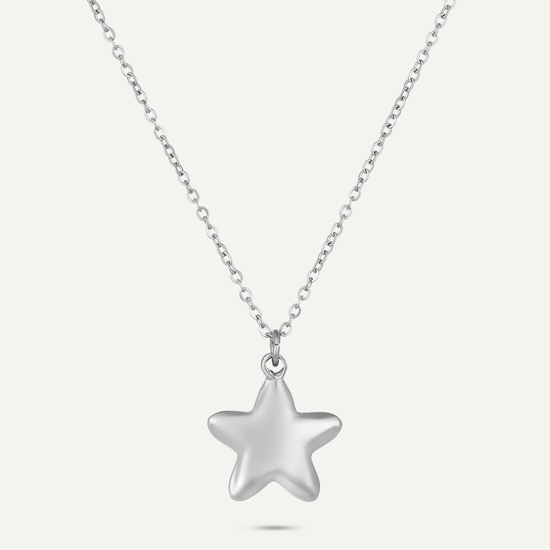 Star Pendant Necklace In Silver-Tone