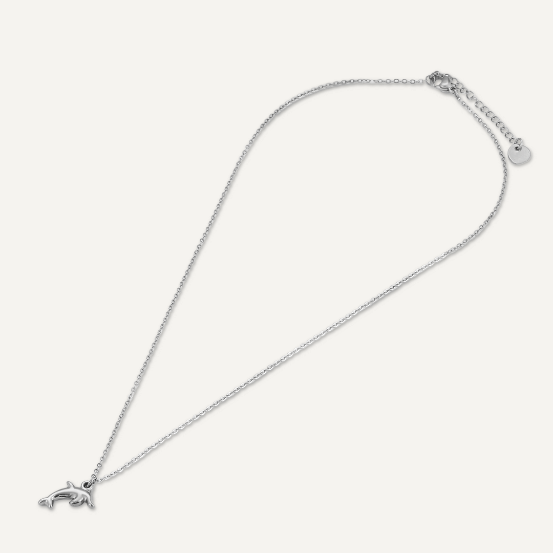 Dolphin Pendant Necklace In Silver-Tone