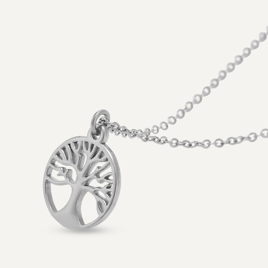 Tree Of Life Pendant Necklace In Silver-Tone