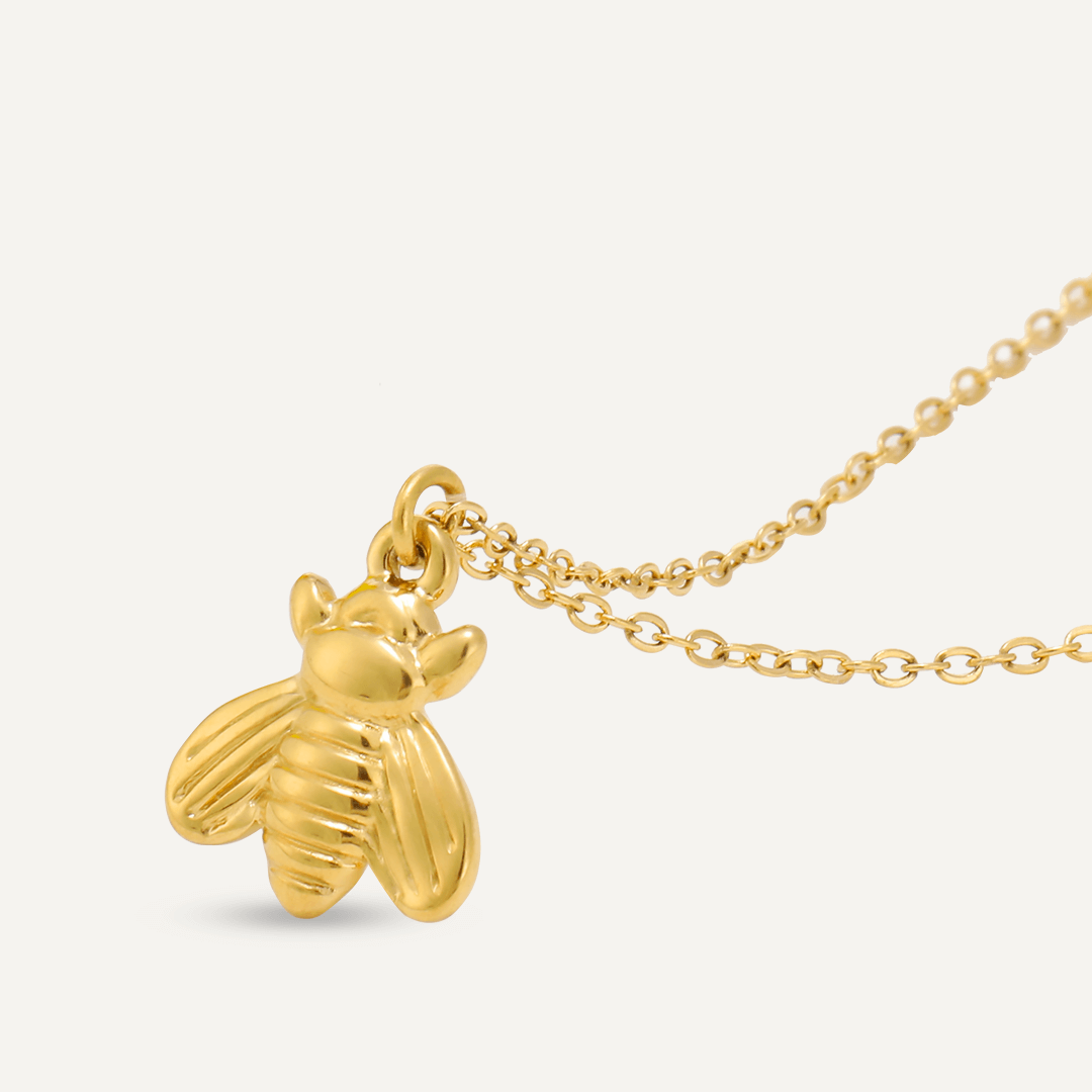 Bee Pendant Necklace In Gold-Tone