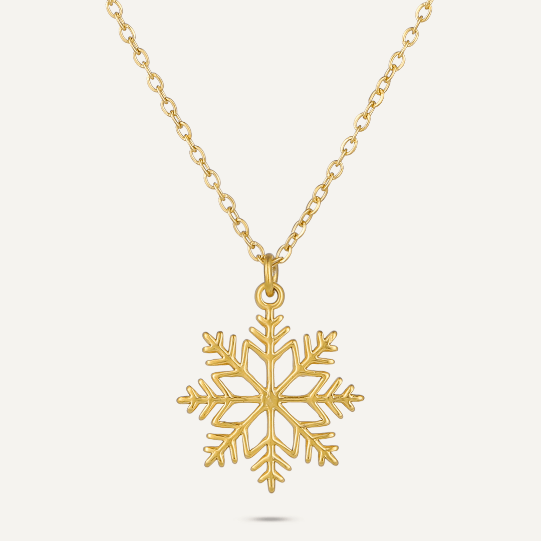 Snowflake Pendant Necklace In Gold-Tone