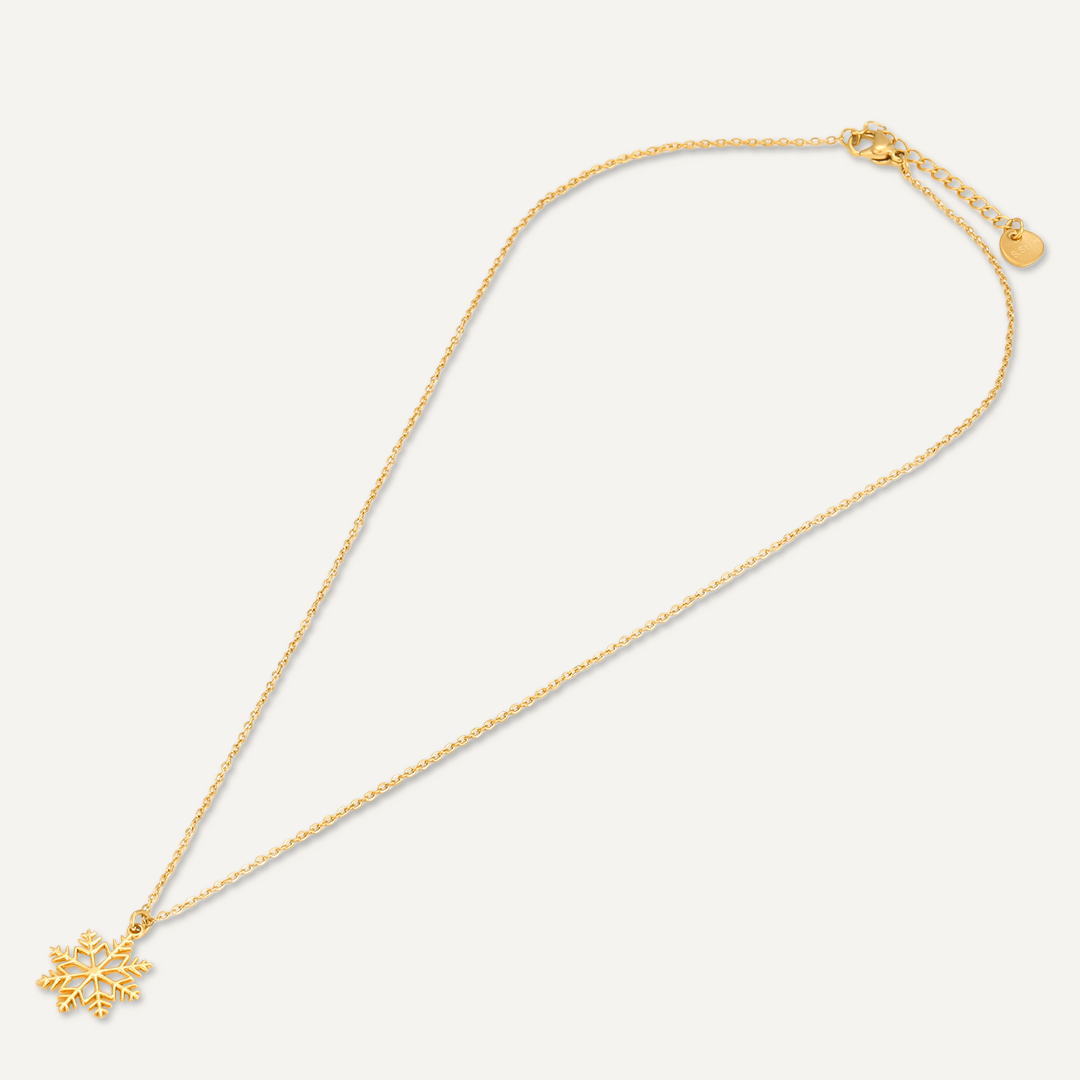 Snowflake Pendant Necklace In Gold-Tone