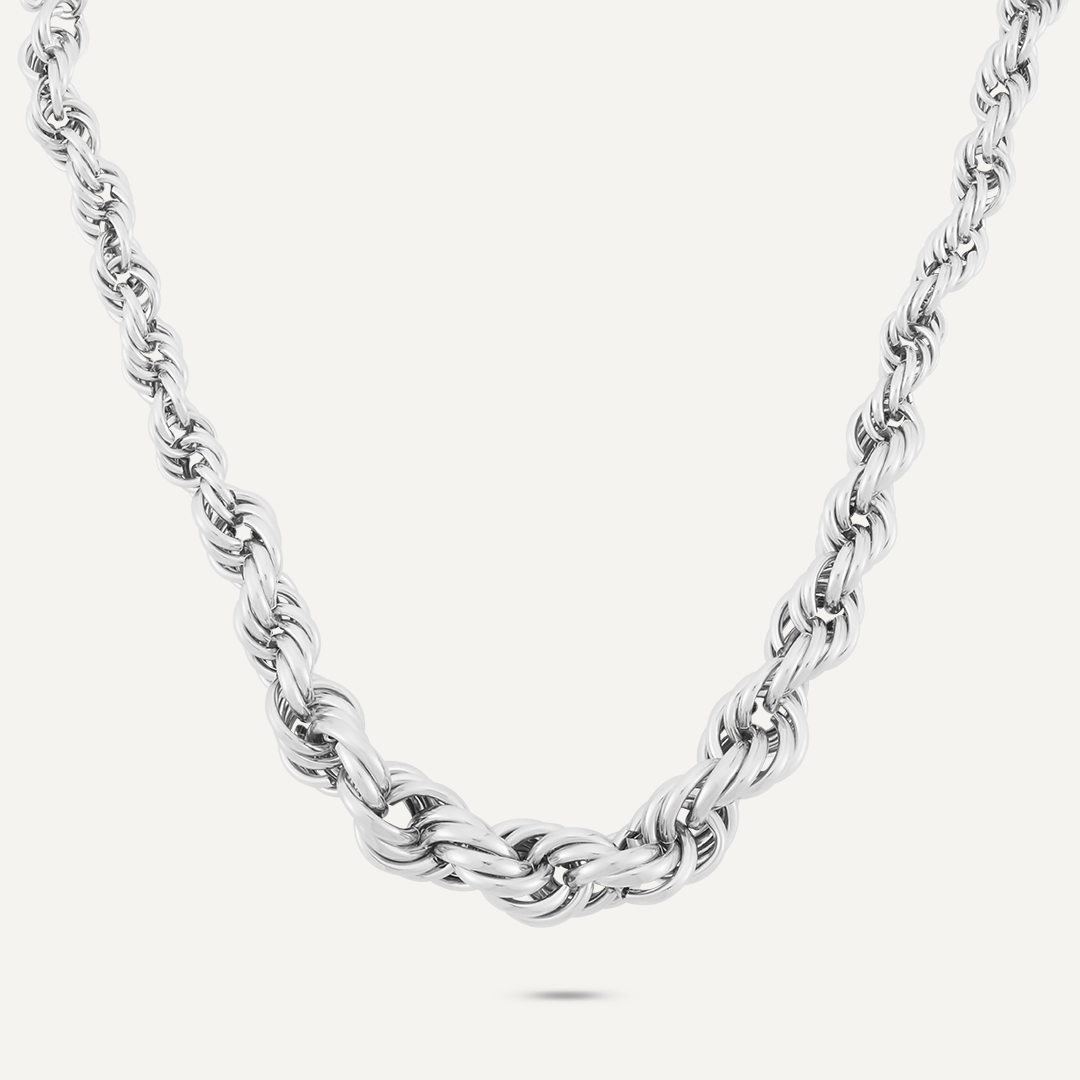 Contemporary T-Bar Necklace In Silver-Tone