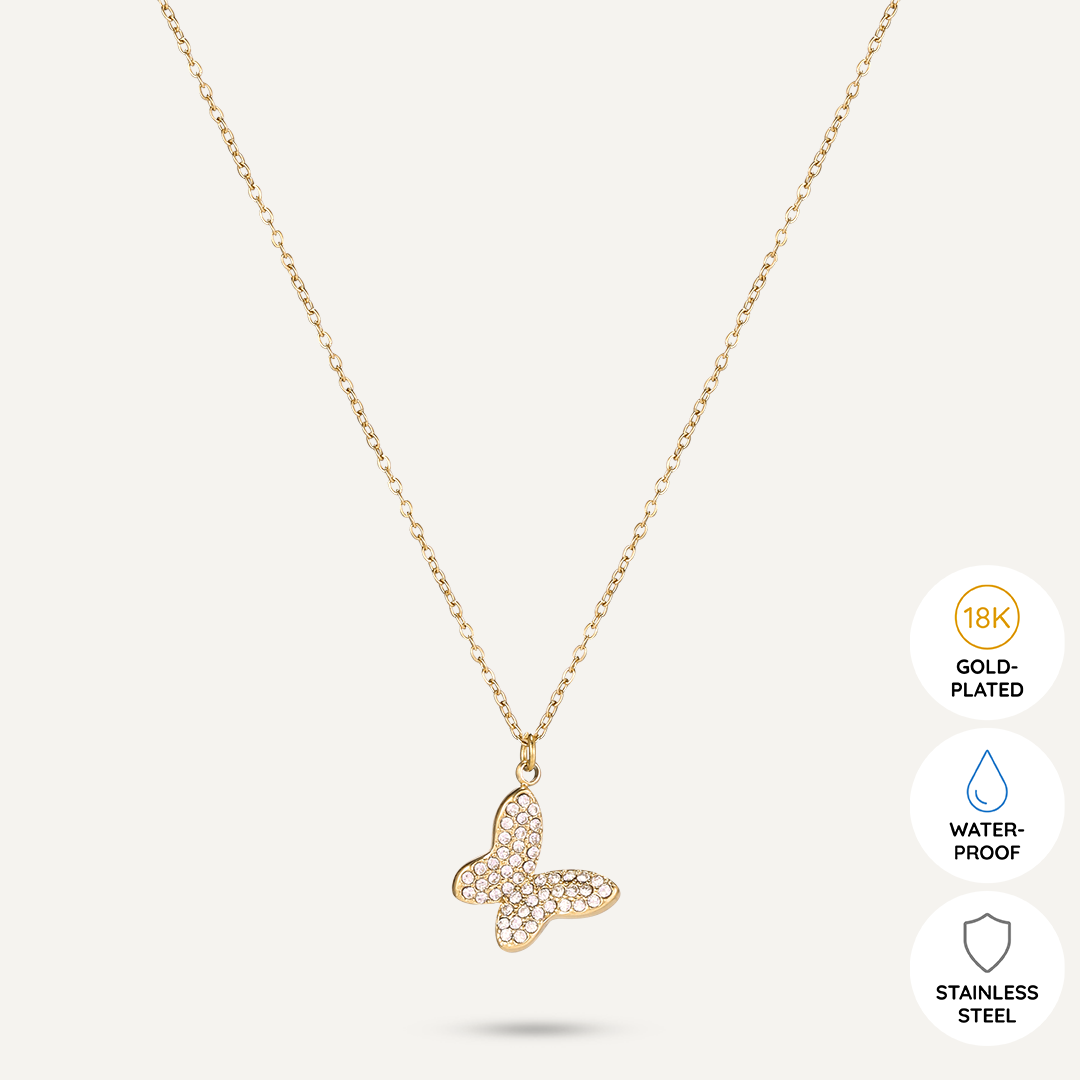 Vibes | Whimsy Wings Necklace | 18K Gold-Plated