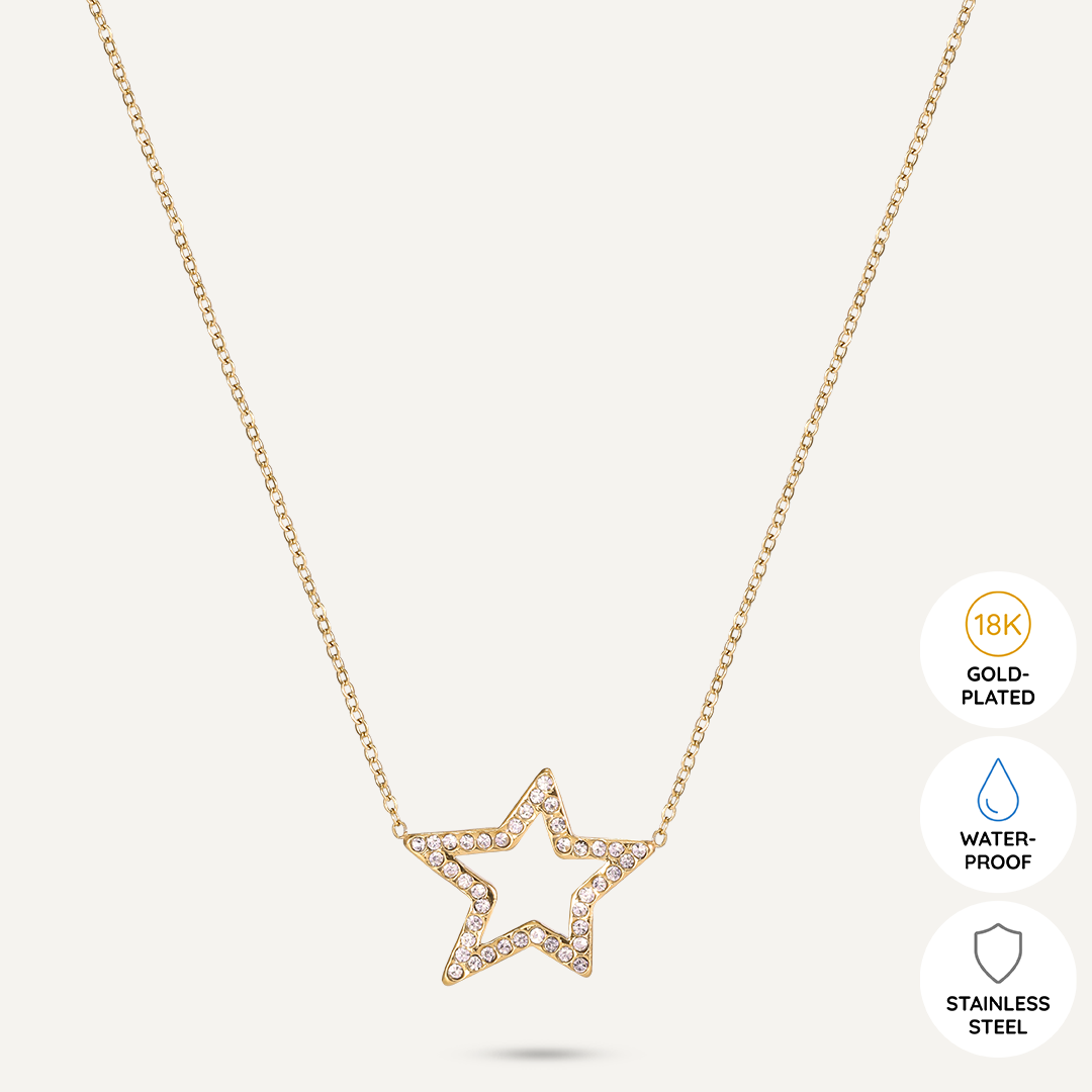 Vibes | Starry Glow Pendant Necklace | 18K Gold-Plated