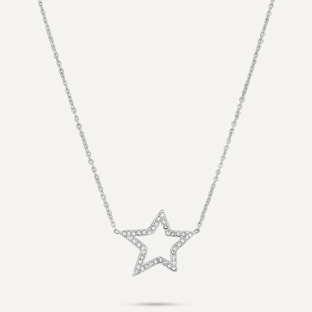 Vibes | Starry Glow Pendant Necklace | White Gold-Plated