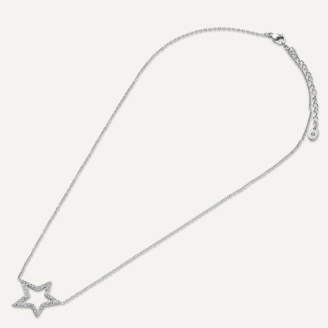 Vibes | Starry Glow Pendant Necklace | White Gold-Plated