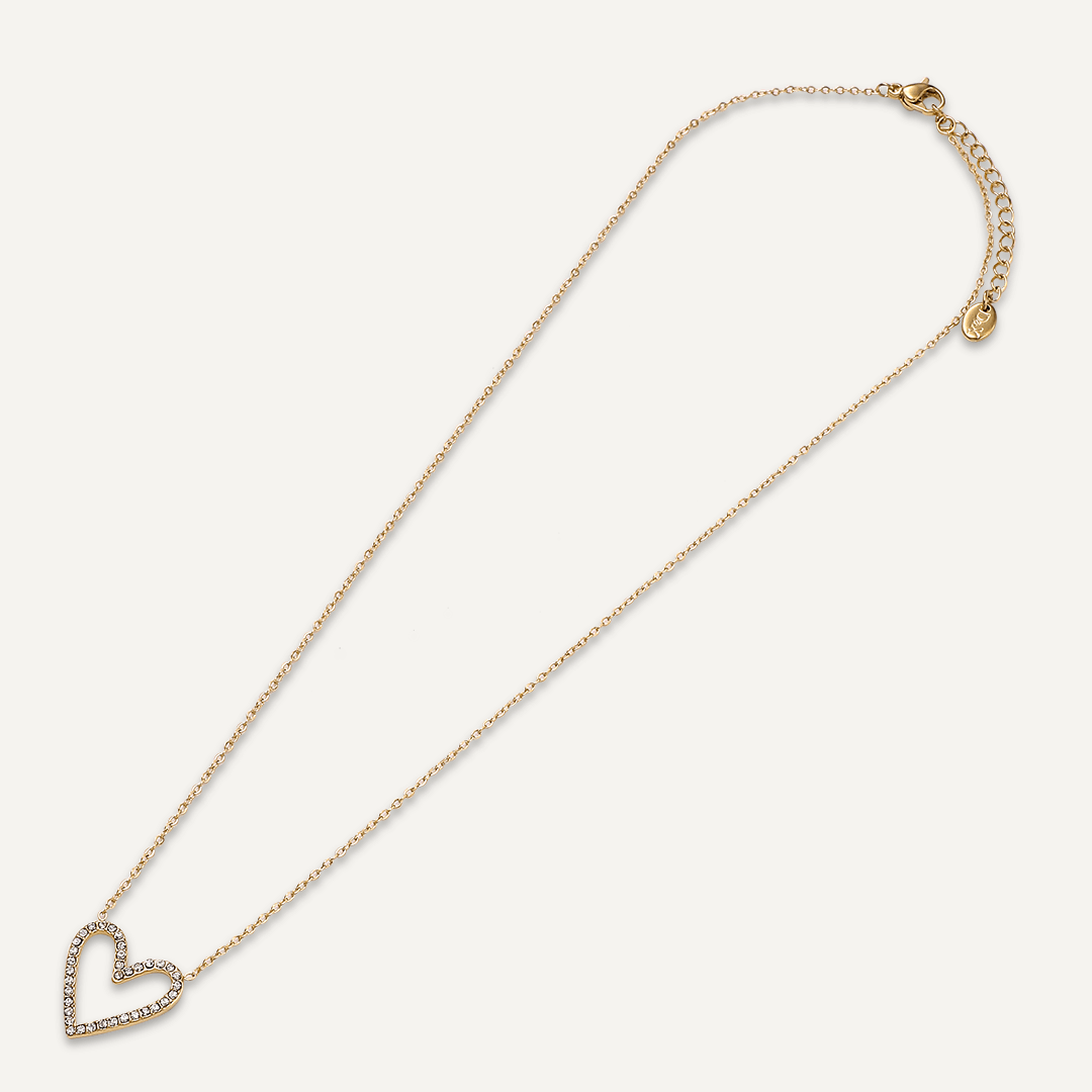 Vibes | Heartfelt Sparkle Pendant Necklace | 18K Gold-Plated